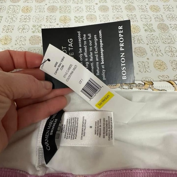 Carmen Marc Valvo Pink and Orange Swimsuit - Picture 3 of 3